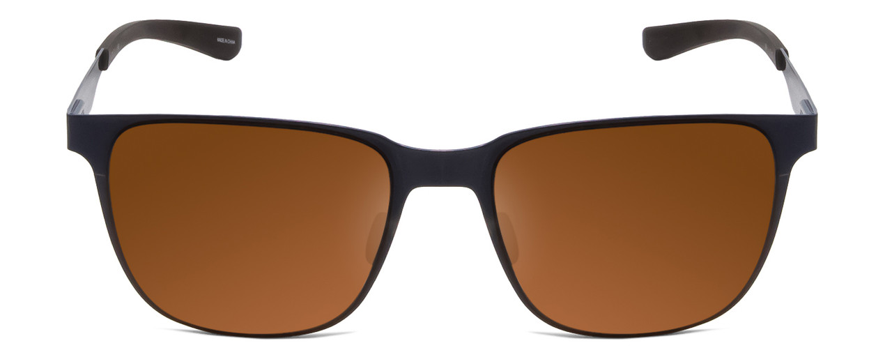 Front View of Smith Lowdown Metal Classic Sunglasses French Navy Blue/CP Polarized Brown 54 mm