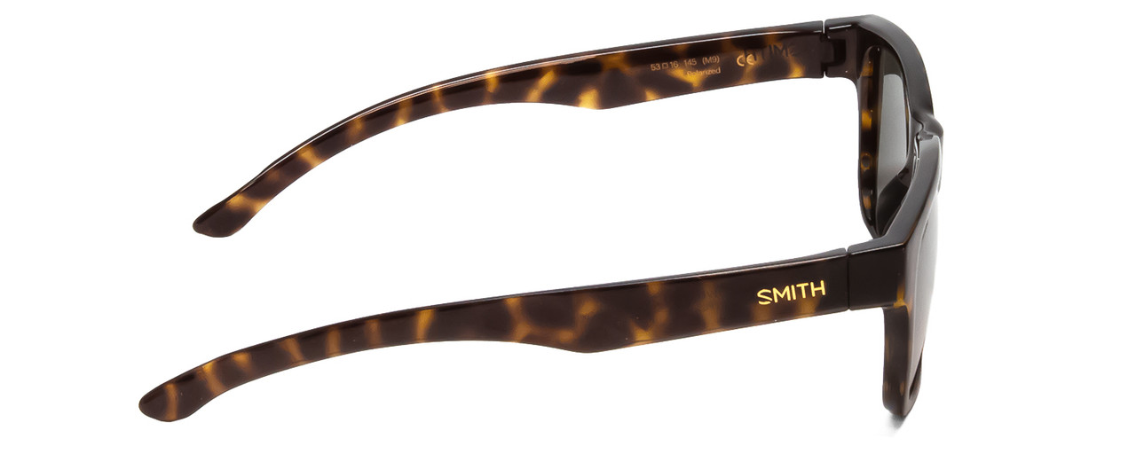 Side View of Smith Lowdown Slim 2 Sunglasses in Tortoise Brown Gold/Polarized Gray Green 53mm