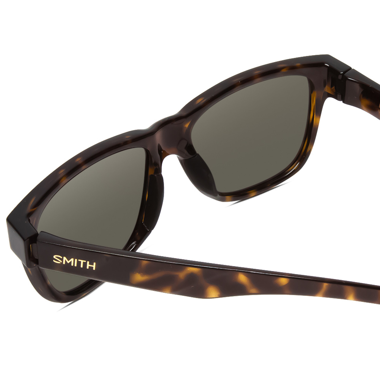 Close Up View of Smith Lowdown Slim 2 Sunglasses in Tortoise Brown Gold/Polarized Gray Green 53mm