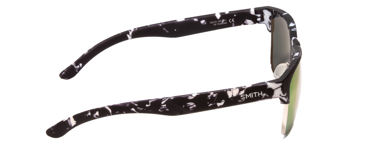 Side View of Smith Lowdown Split Sunglasses in Black Tortoise/CP Polarized Purple Mirror 56mm