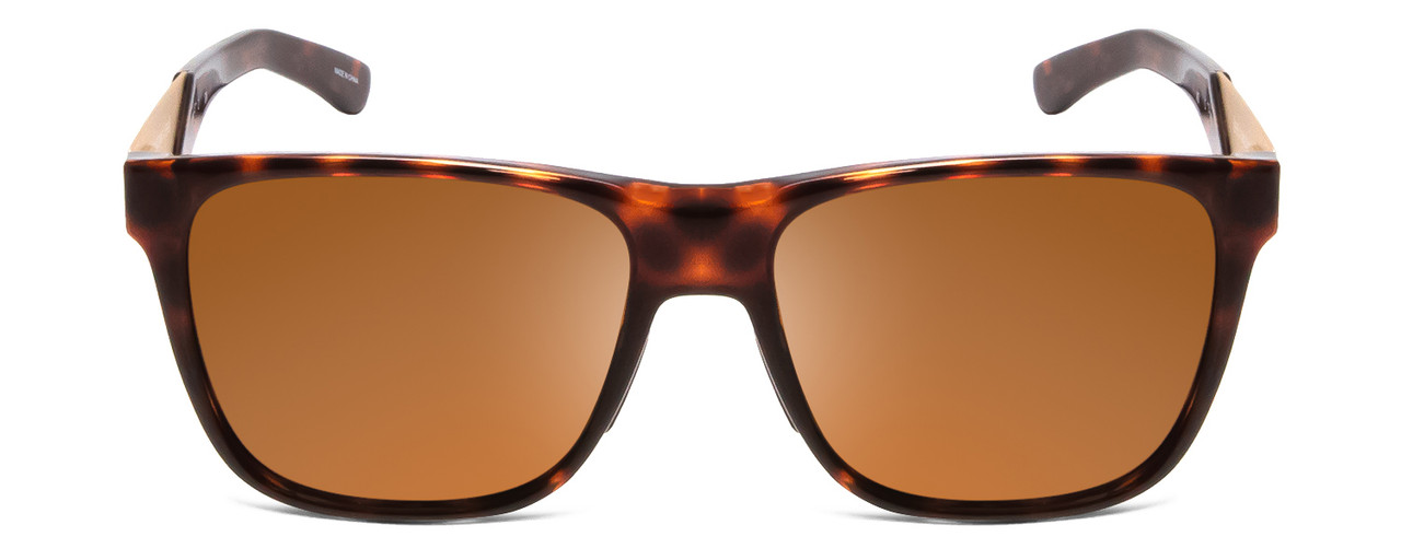 Front View of Smith Lowdown Steel Classic Sunglasses Dark Tortoise Gold/CP Polarize Brown 56mm