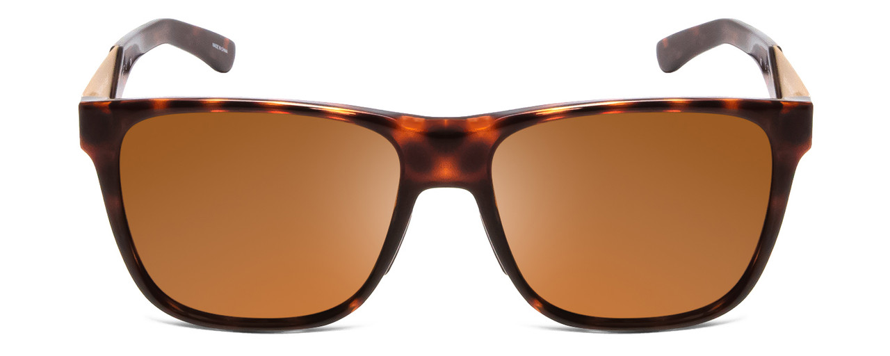 Front View of Smith Lowdown Steel Classic Sunglasses Dark Tortoise Gold/CP Polarize Brown 56mm