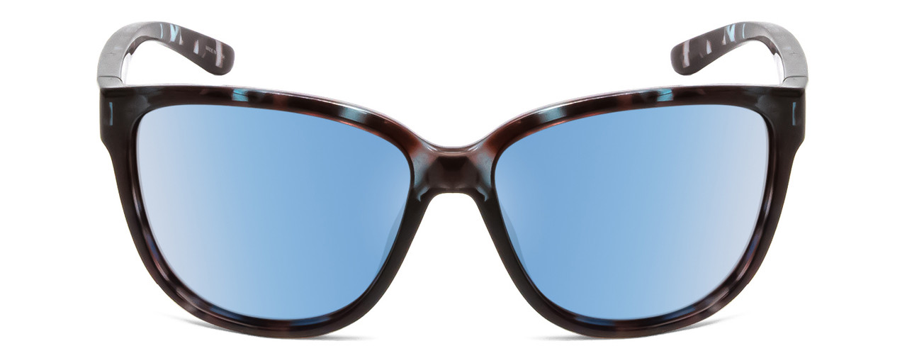 Front View of Smith Monterey Cateye Sunglasses in Tortoise/CP Glass Polarized Blue Mirror 58mm