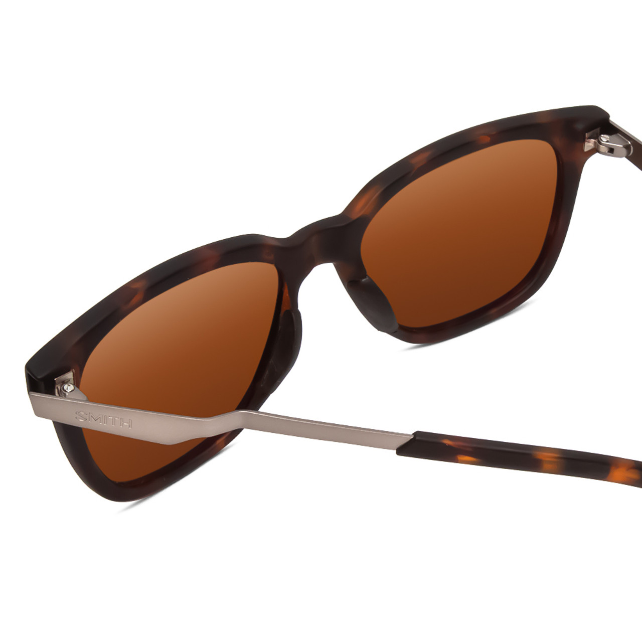 Close Up View of Smith Optic Roam Unisex Classic Sunglasses Tortoise Gold/CP Polarized Brown 53mm