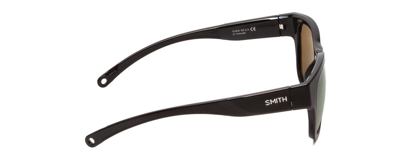 Side View of Smith Rockaway Women Cateye Sunglasses Black/ChromaPop Polarized Gray Green 52mm