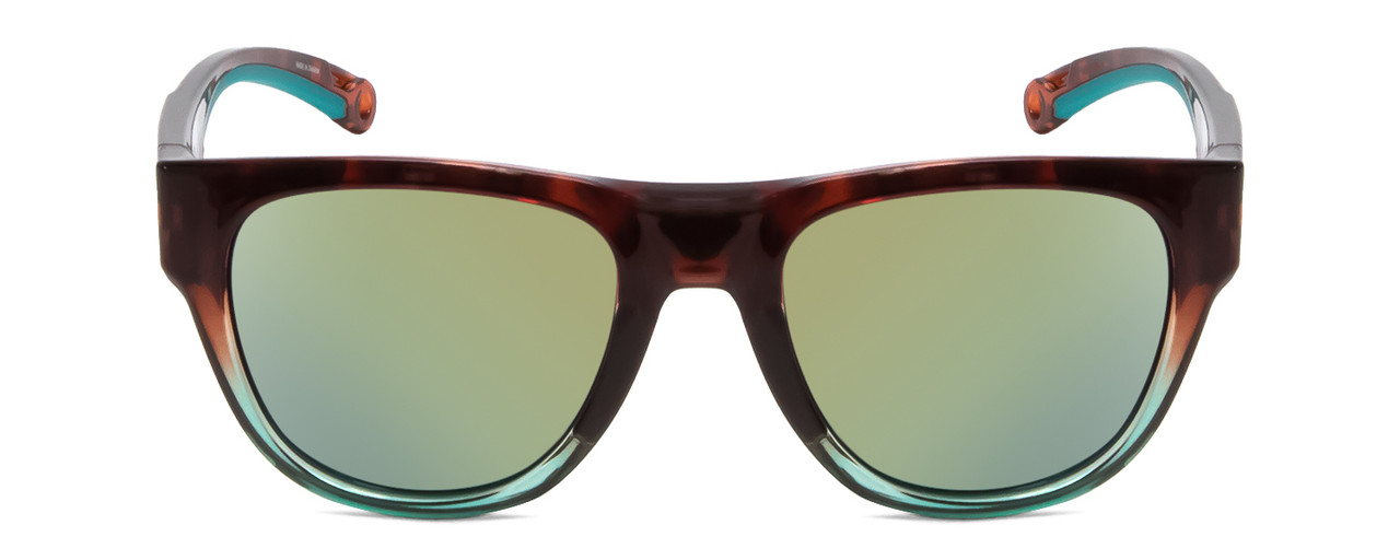 Front View of Smith Rockaway Cateye Sunglasses Tortoise Fade/CP Polarize Opal Blue Mirror 52mm