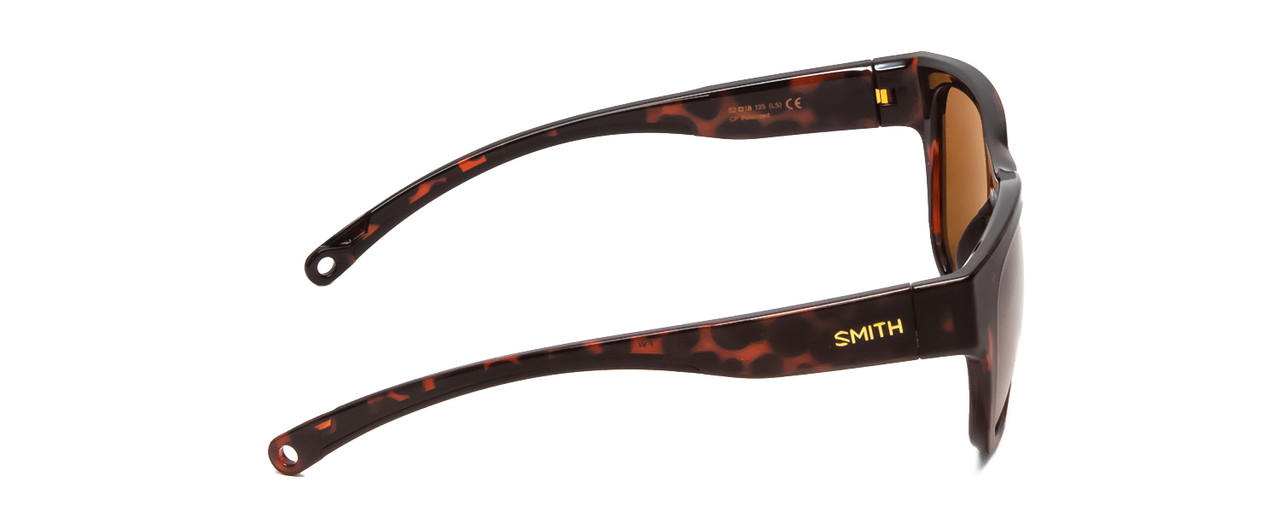 Side View of Smith Rockaway Ladies Cateye Sunglasses in Tortoise Gold/CP Polarized Brown 52mm