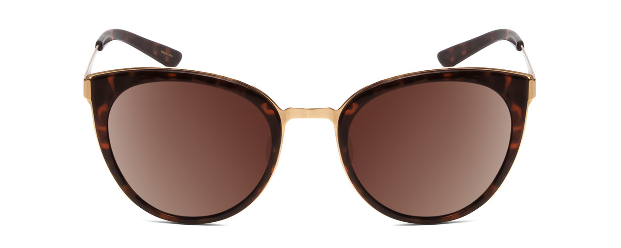 Front View of Smith Somerset Ladies Cateye Sunglass Tortoise Gold/Polarize Brown Gradient 53mm