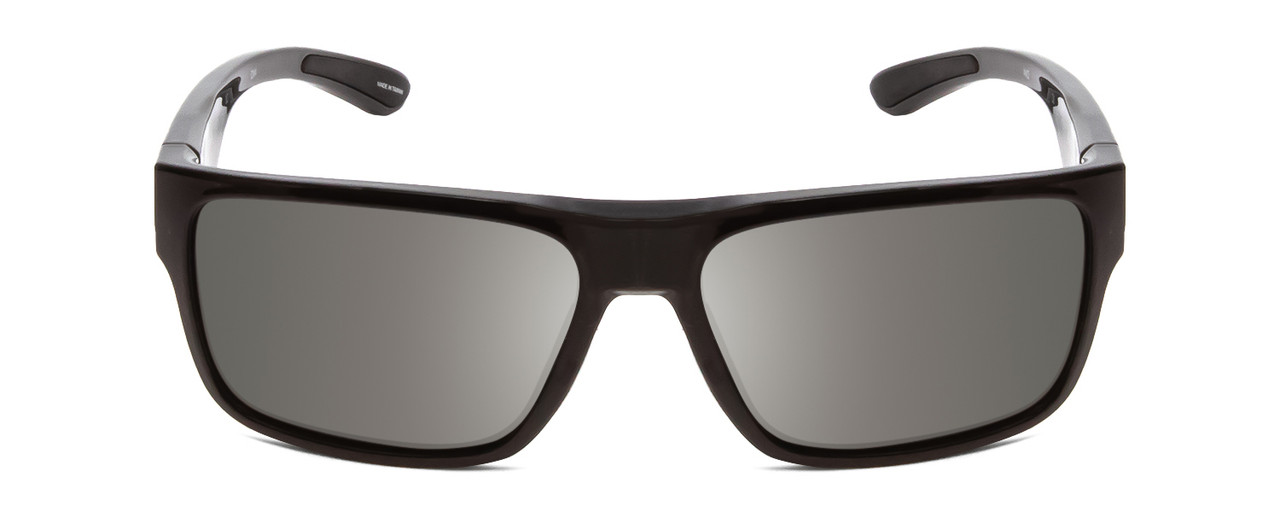 Front View of Smith Soundtrack Unisex Rectangle Sunglasses in Gloss Black/Polarized Gray 61 mm