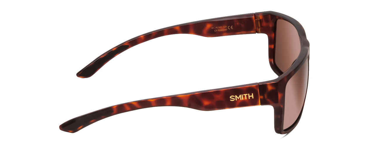 Side View of Smith Soundtrack Unisex Rectangle Sunglasses in Tortoise/CP Polarized Brown 61mm