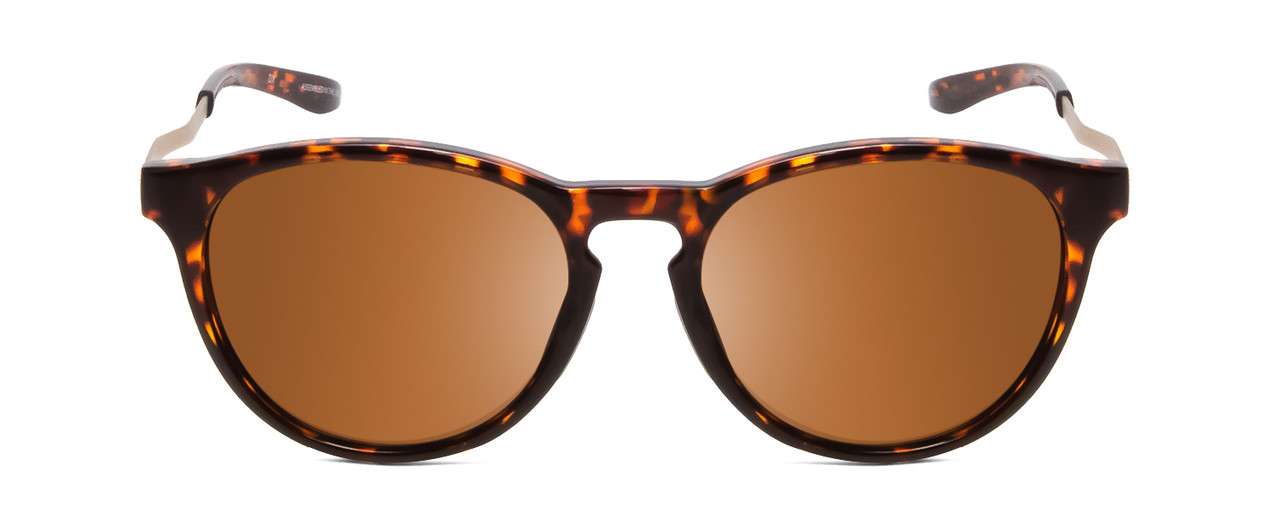 Front View of Smith Optic Wander Unisex Round Sunglasses Tortoise Gold/CP Polarized Brown 55mm