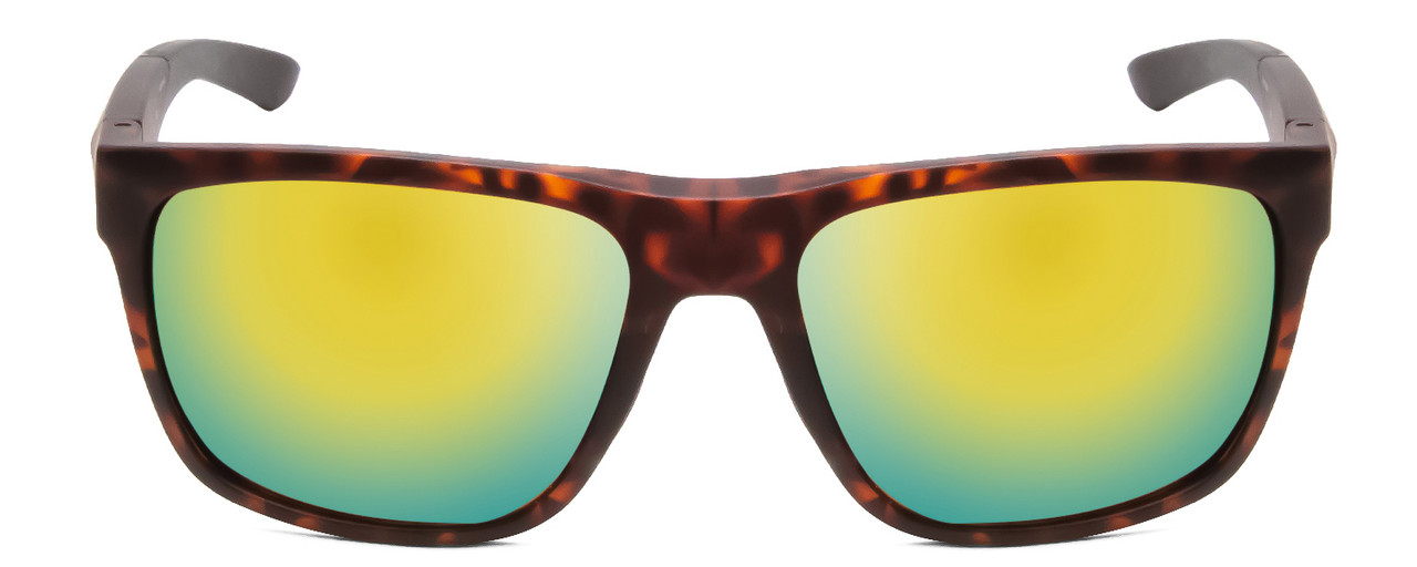 Front View of Smith Barra Classic Sunglasses in Tortoise/ChromaPop Polarized Green Mirror 59mm