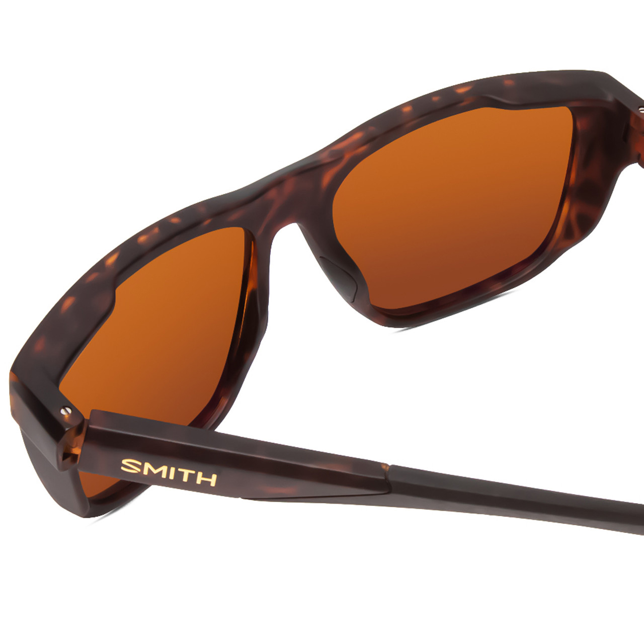 Close Up View of Smith Barra Classic Sunglasses in Tortoise/ChromaPop Polarized Green Mirror 59mm