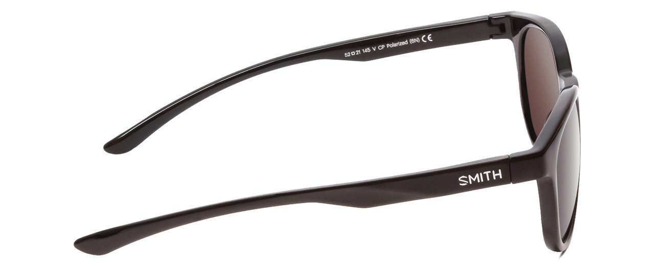 Side View of Smith Eastbank Unisex Round Sunglasses Gloss Black/ChromaPop Polarize Black 52mm