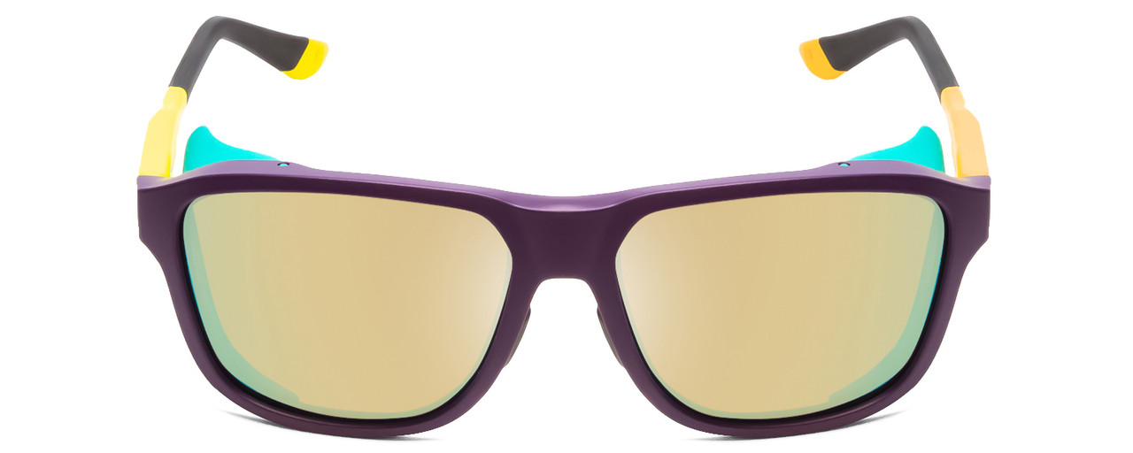 Front View of Smith Embark Sunglasses Purple Cinder Hi Viz/CP Polarized Opal Blue Mirror 58 mm