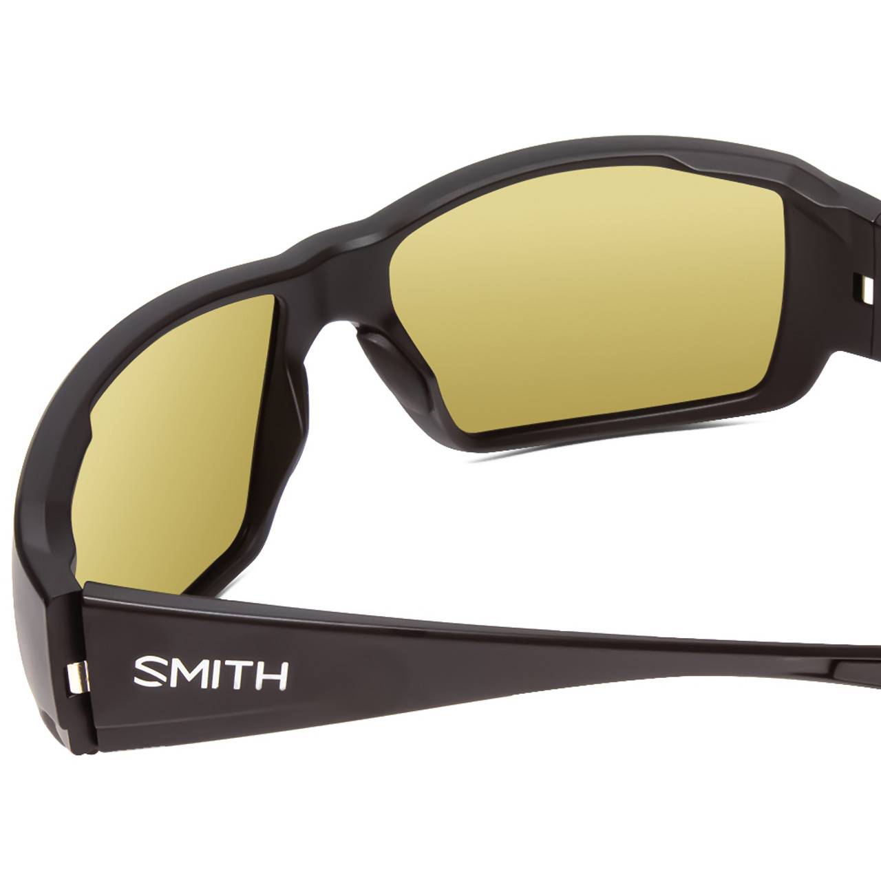 Close Up View of Smith Guides Choice Sunglasses Black/Chromapop Glass Polarized Light Yellow 62mm