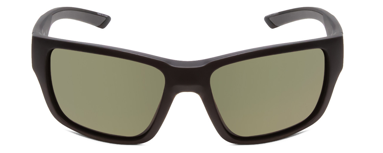 Front View of Smith Outback Unisex Sunglasses Matte Black/ChromaPop Polarized Gray Green 59 mm