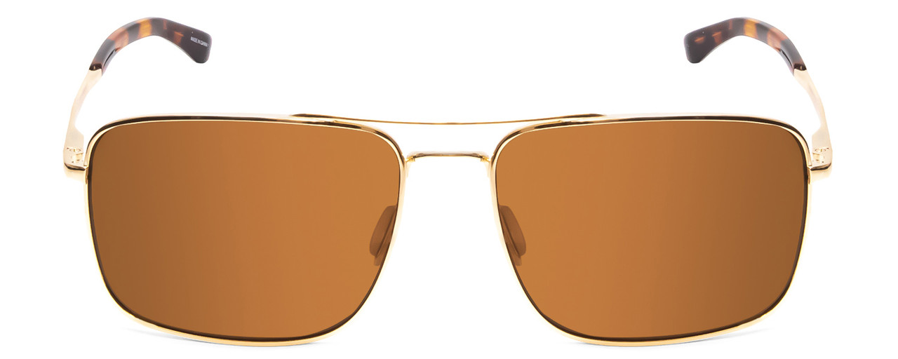 Front View of Smith Outcome Pilot Sunglasses in Gold Tortoise/ChromaPop Polarized Brown 59mm