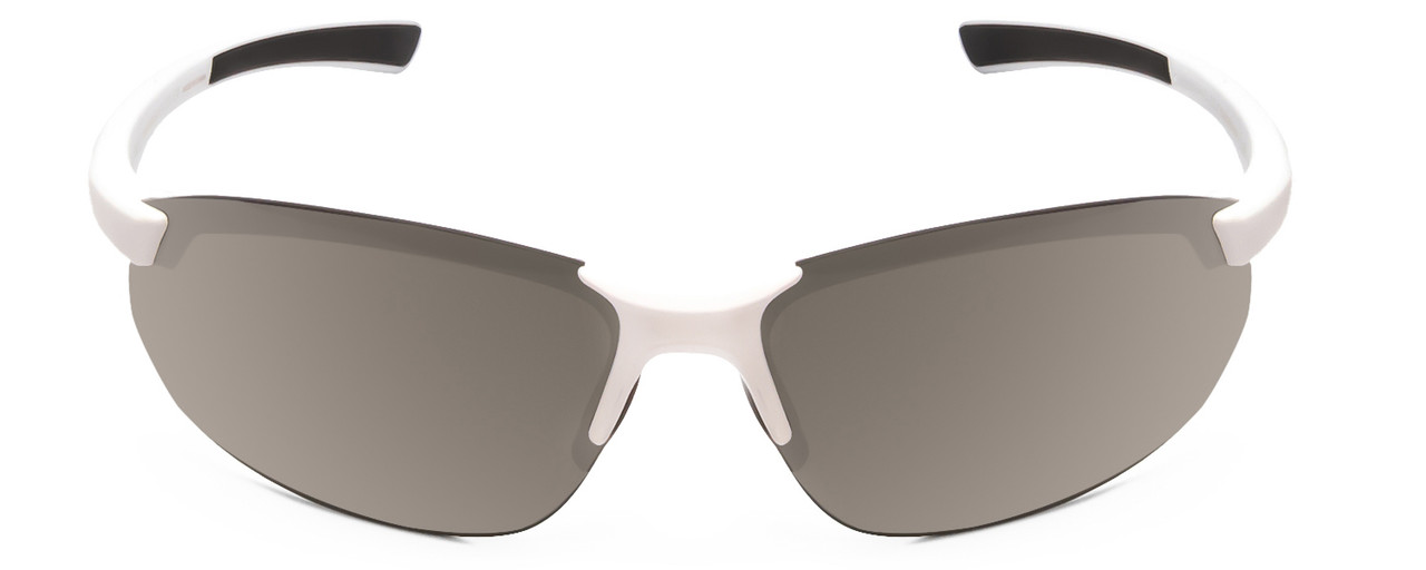 Front View of Smith Parallel Max 2 Sunglasses White/Polarized Platinum Mirror&Ignitor Red 71mm