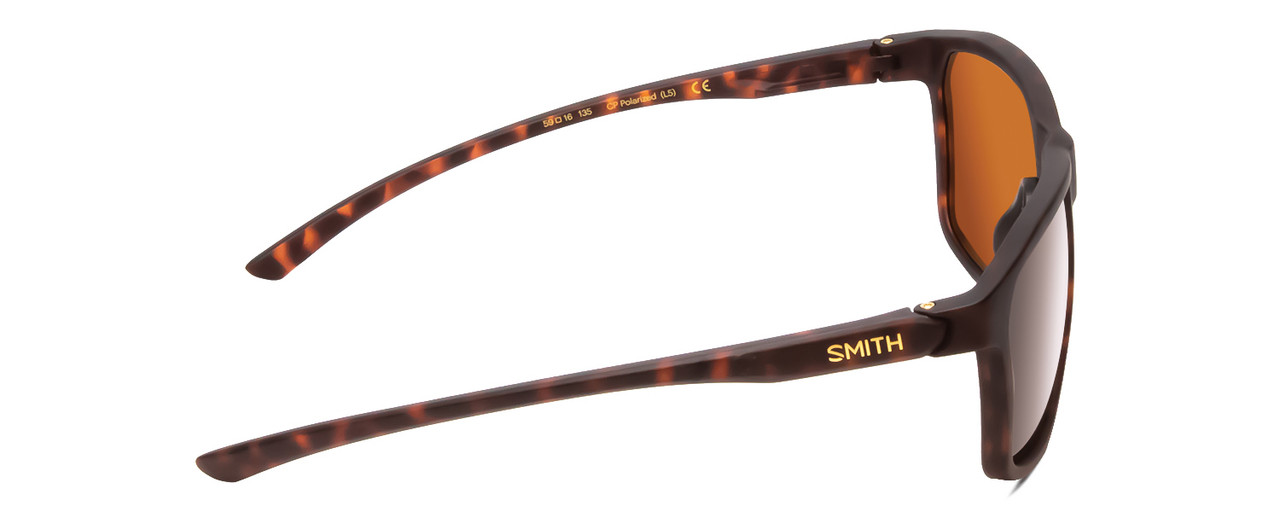 Side View of Smith Pinpoint Unisex Sunglasses in Tortoise Gold/ChromaPop Polarized Brown 59mm