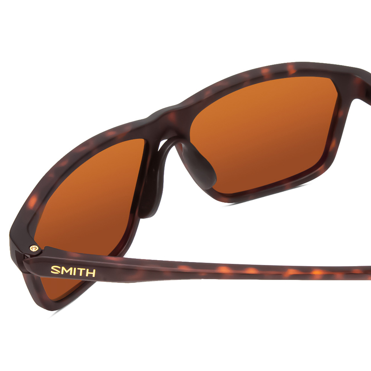 Close Up View of Smith Pinpoint Unisex Sunglasses in Tortoise Gold/ChromaPop Polarized Brown 59mm