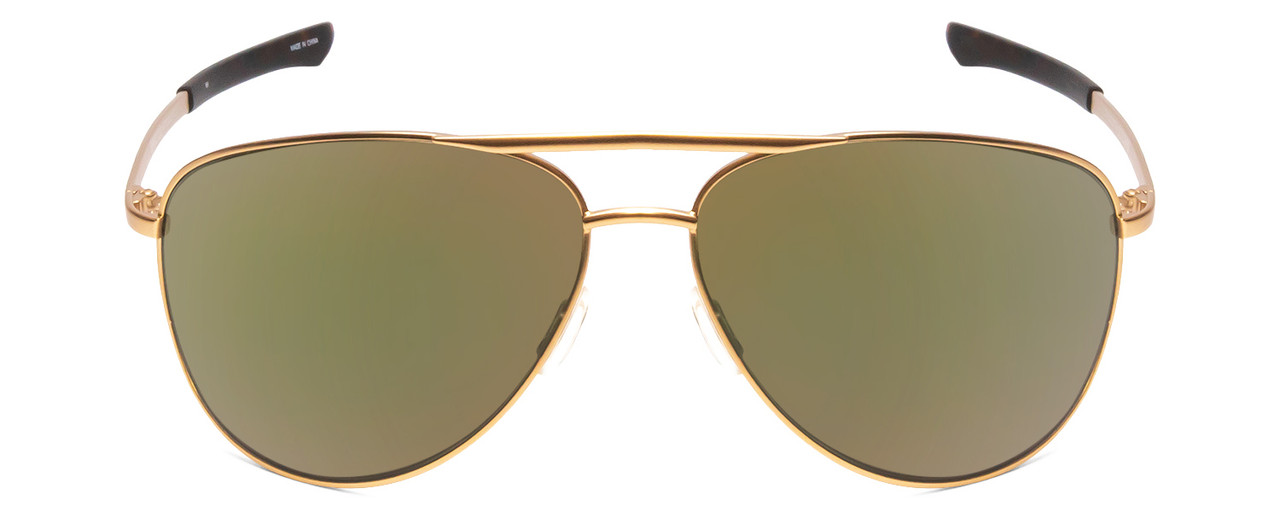 Front View of Smith Serpico 2 Pilot Sunglasses in Gold & ChromaPop Polarized Gray Green 65mm