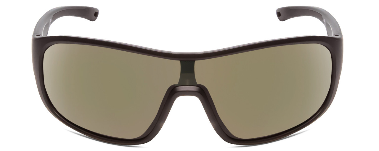 Front View of Smith Spinner Wrap Shield Sunglasses Black/ChromaPop Polarized Gray Green 134 mm