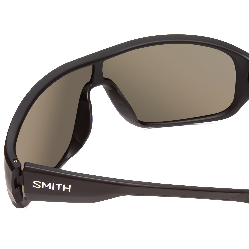 Close Up View of Smith Spinner Wrap Shield Sunglasses Black/ChromaPop Polarized Gray Green 134 mm