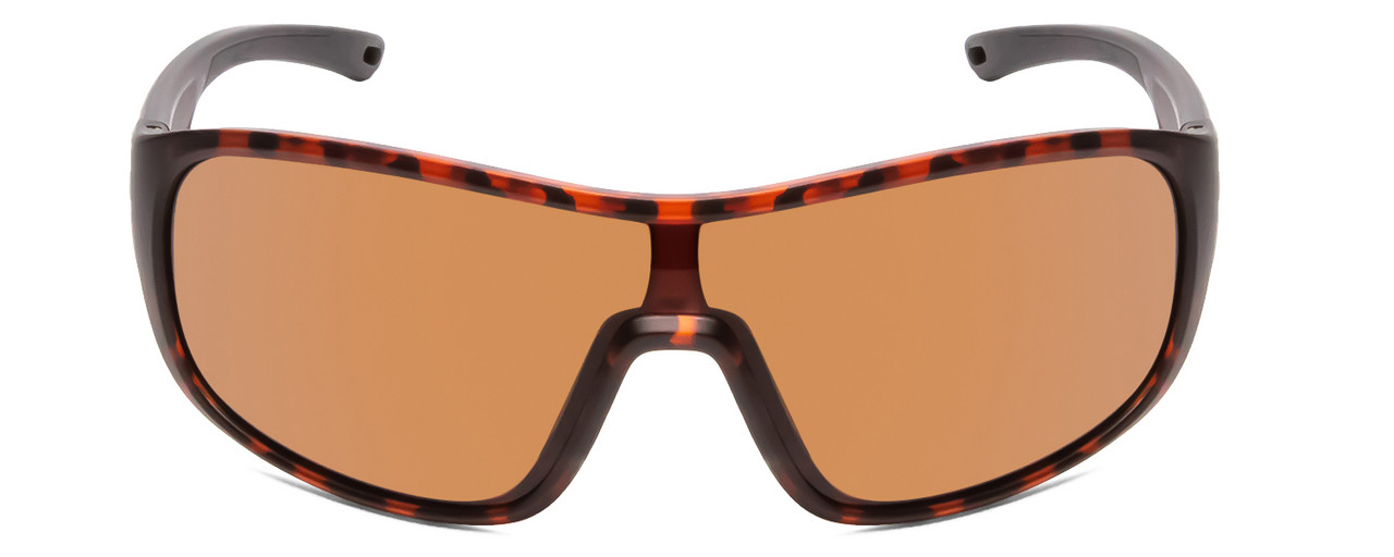 Front View of Smith Spinner Shield Sunglasses in Tortoise Gold/ChromaPop Polarized Brown 134mm