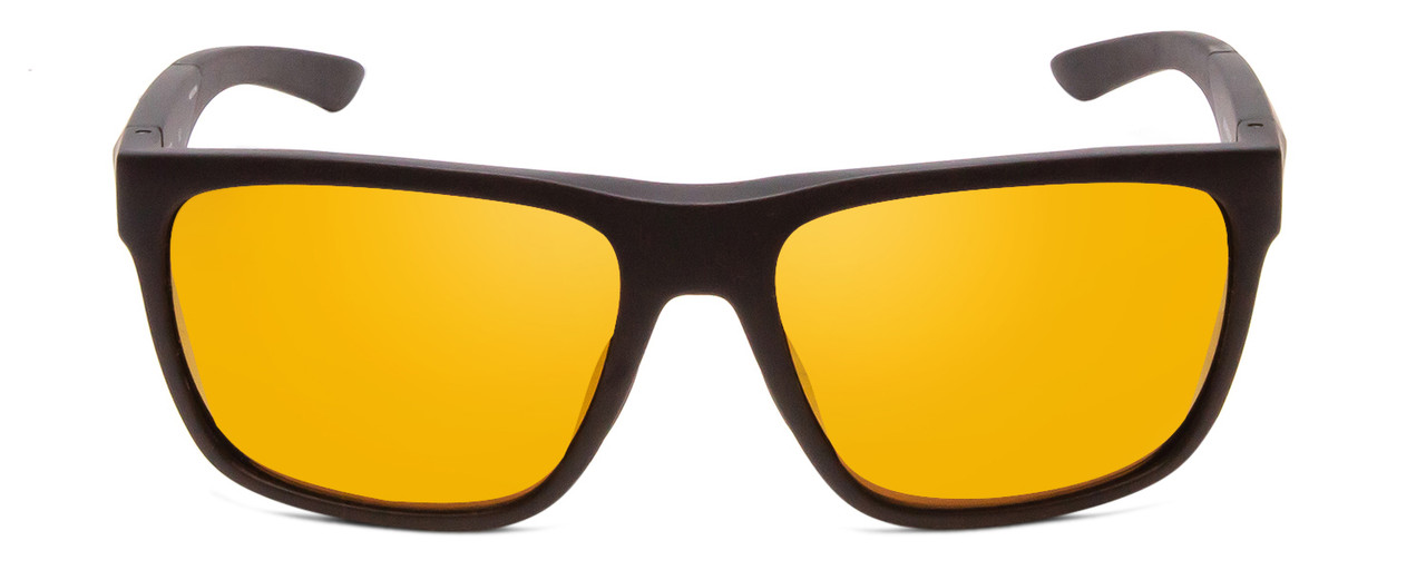 Front View of Smith Barra Classic Sunglasses Black/ChromaPop Polarized Bronze Mirror Gold 59mm