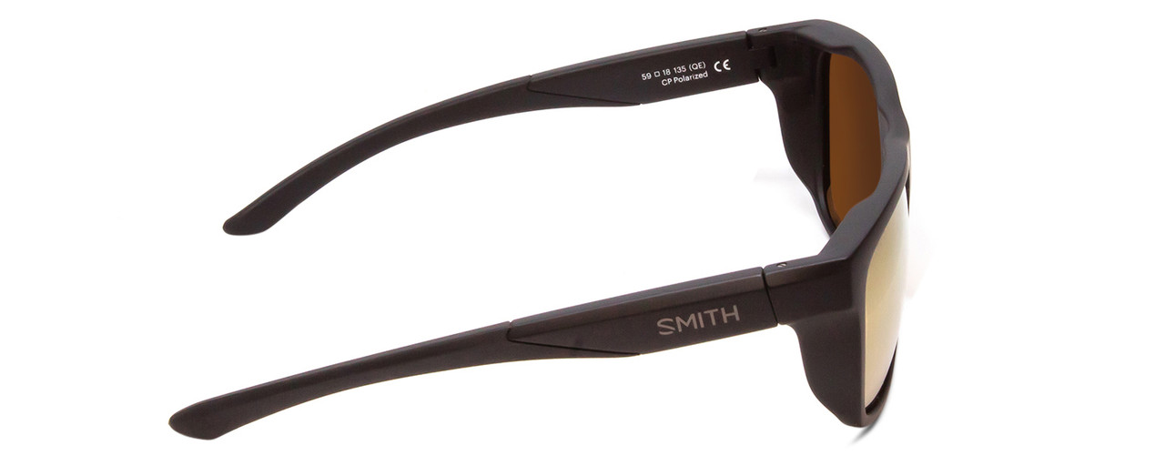 Side View of Smith Barra Classic Sunglasses Black/ChromaPop Polarized Bronze Mirror Gold 59mm