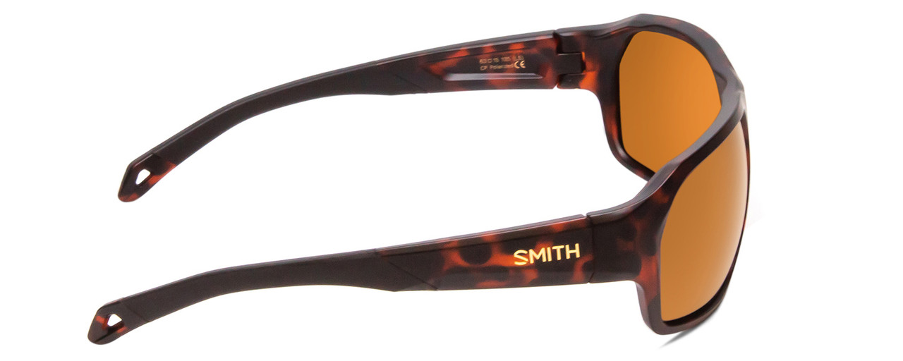 Side View of Smith Deckboss Unisex Sunglasses in Tortoise Gold/ChromaPop Polarized Brown 63mm