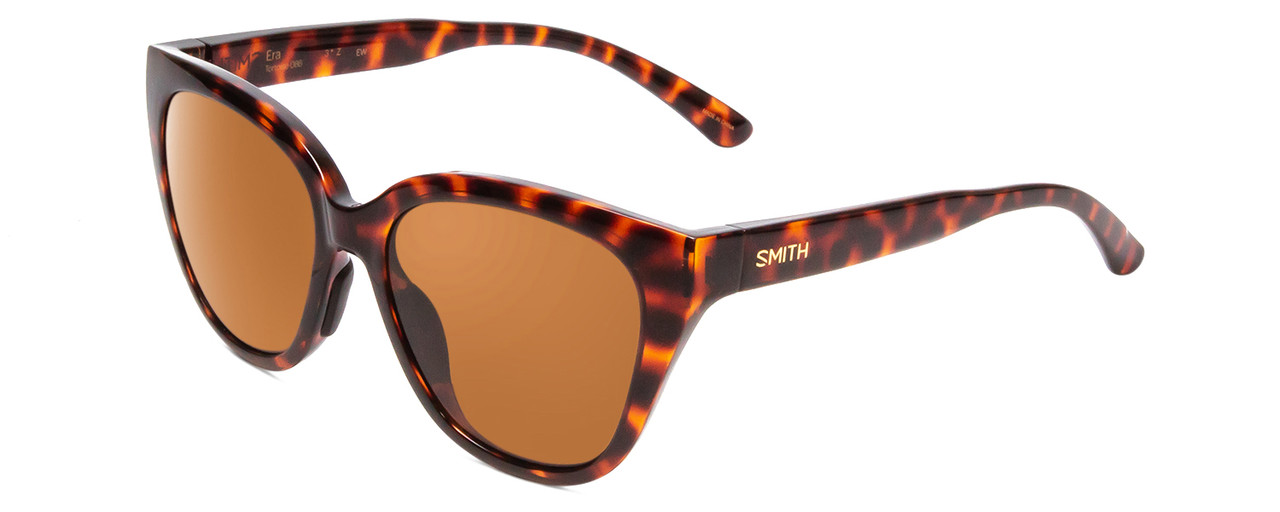 Profile View of Smith Era Ladies Cateye Sunglasses Tortoise Gold/ChromaPop Polarized Brown 55 mm