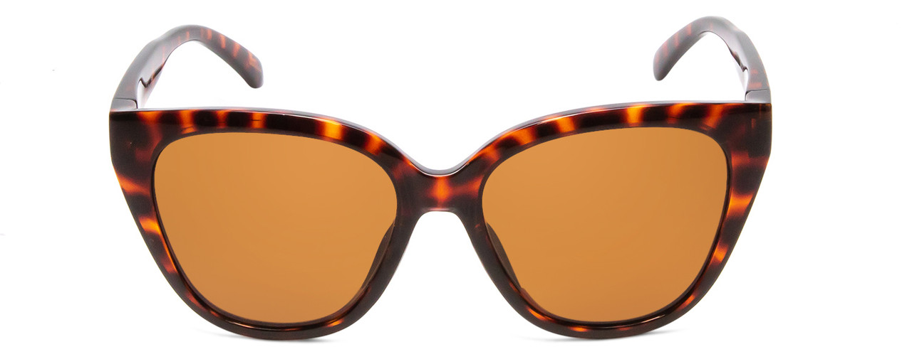 Front View of Smith Era Ladies Cateye Sunglasses Tortoise Gold/ChromaPop Polarized Brown 55 mm