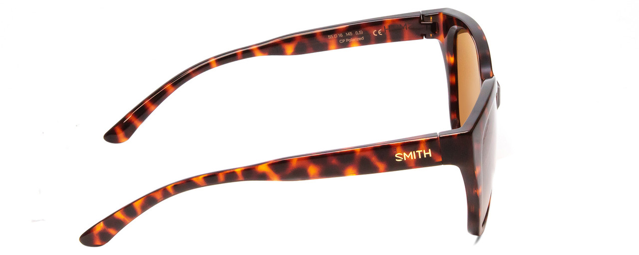 Side View of Smith Era Ladies Cateye Sunglasses Tortoise Gold/ChromaPop Polarized Brown 55 mm