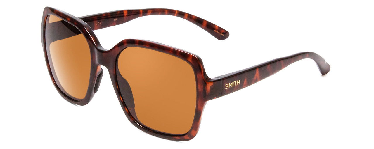 Profile View of Smith Flare Ladies Oversized Sunglasses in Tortoise Gold/CP Polarized Brown 57mm