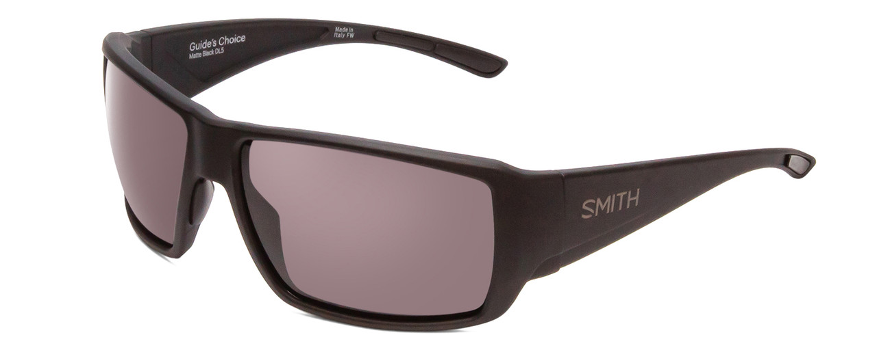 Profile View of Smith Guides Choice Unisex Sunglasses Black/ChromaPop Glass Polarized Gray 62 mm