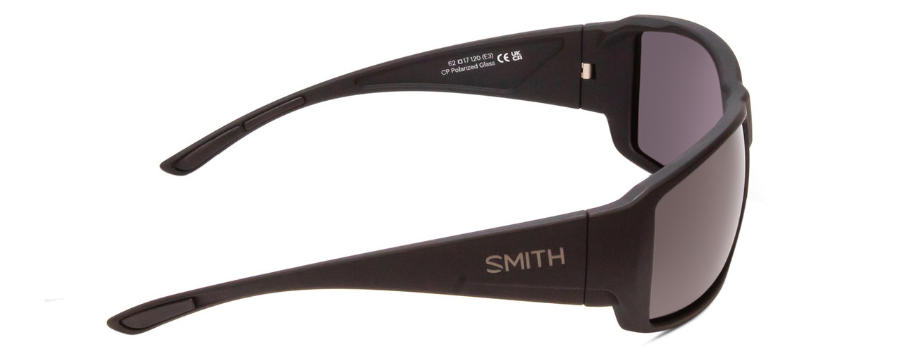 Side View of Smith Guides Choice Unisex Sunglasses Black/ChromaPop Glass Polarized Gray 62 mm