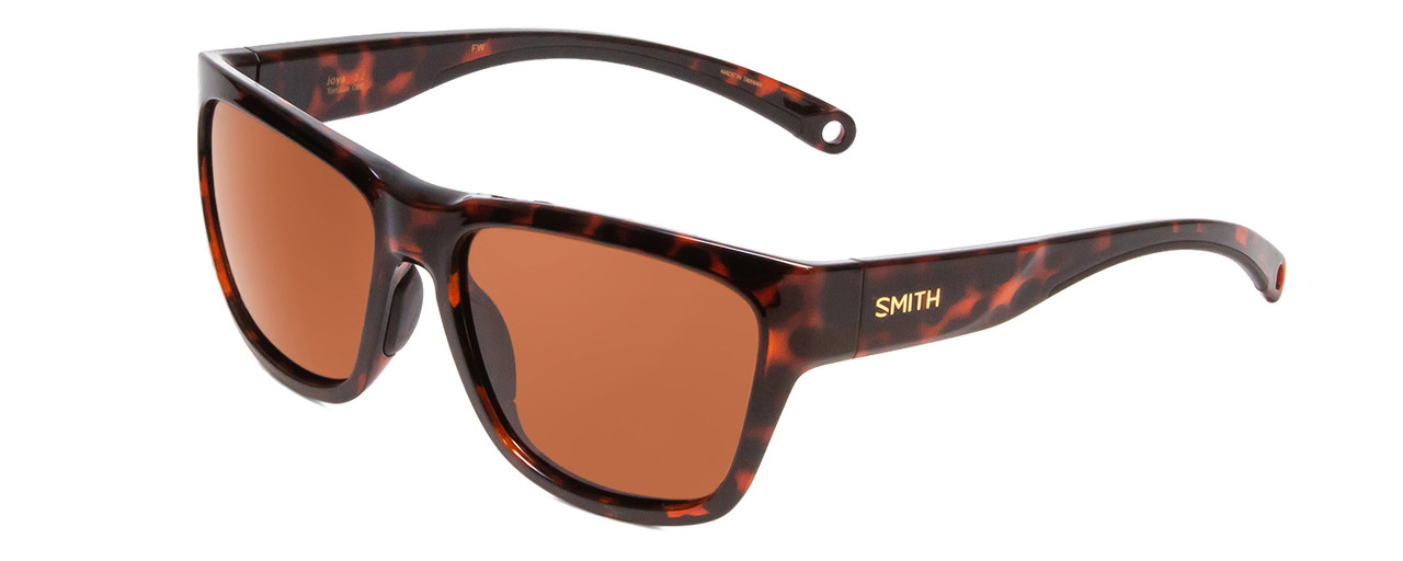 Profile View of Smith Joya Ladies Sunglasses Tortoise Gold/ChromaPop Glass Polarized Brown 56 mm