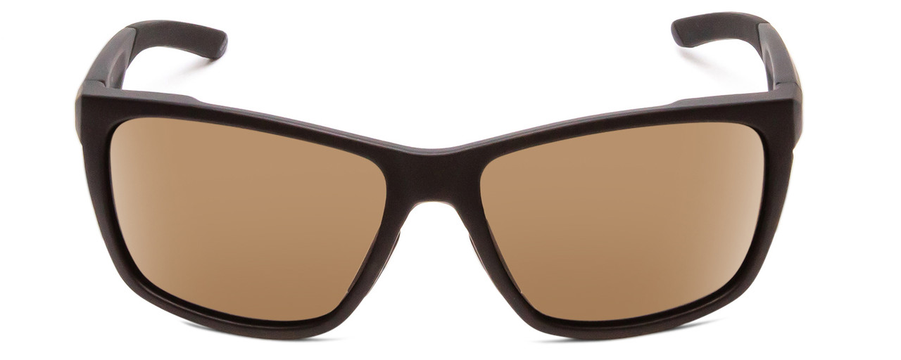 Front View of Smith Longfin Unisex Wrap Sunglasses Black/ChromaPop Polarized Gray Green 59 mm