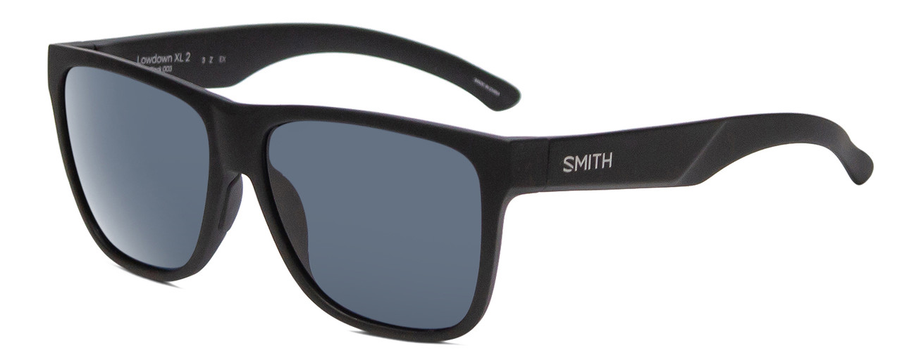 Profile View of Smith Lowdown Xl 2 Unisex Classic Sunglasses Black/ChromaPop Polarize Black 60mm