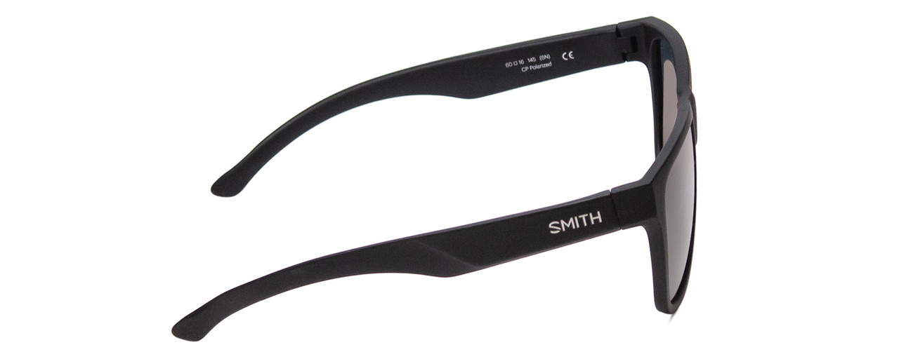 Side View of Smith Lowdown Xl 2 Unisex Classic Sunglasses Black/ChromaPop Polarize Black 60mm