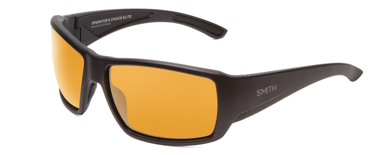 Profile View of Smith Operators Choice Sunglasses in Black/CP+Elite Polarized Bronze Mirror 62mm