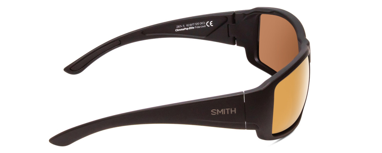 Side View of Smith Operators Choice Sunglasses in Black/CP+Elite Polarized Bronze Mirror 62mm