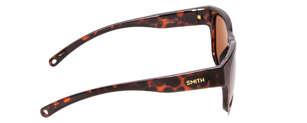 Side View of Smith Rockaway Cateye Sunglasses in Tortoise Gold/CP Glass Polarized Brown 52 mm