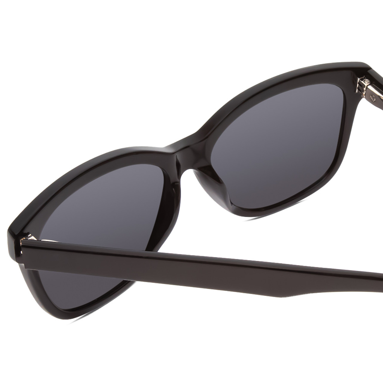 Close Up View of Ernest Hemingway H4732 Ladies Cateye Designer Sunglasses in Black&Blue/Grey 56mm