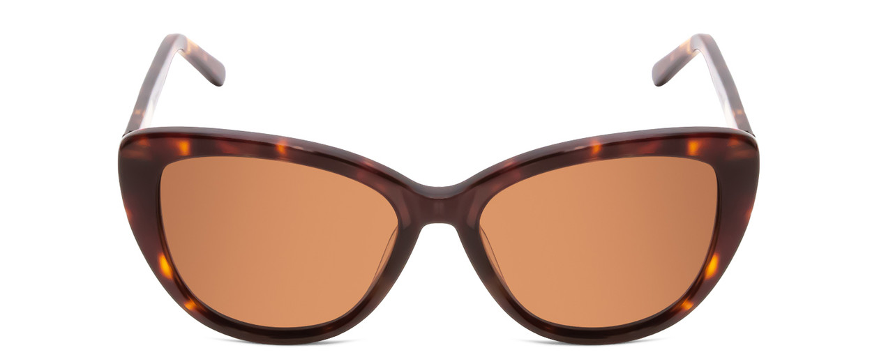 Front View of Ernest Hemingway H4735 Ladies Cateye Sunglasses Tortoise Brown Yellow Gold 54 mm