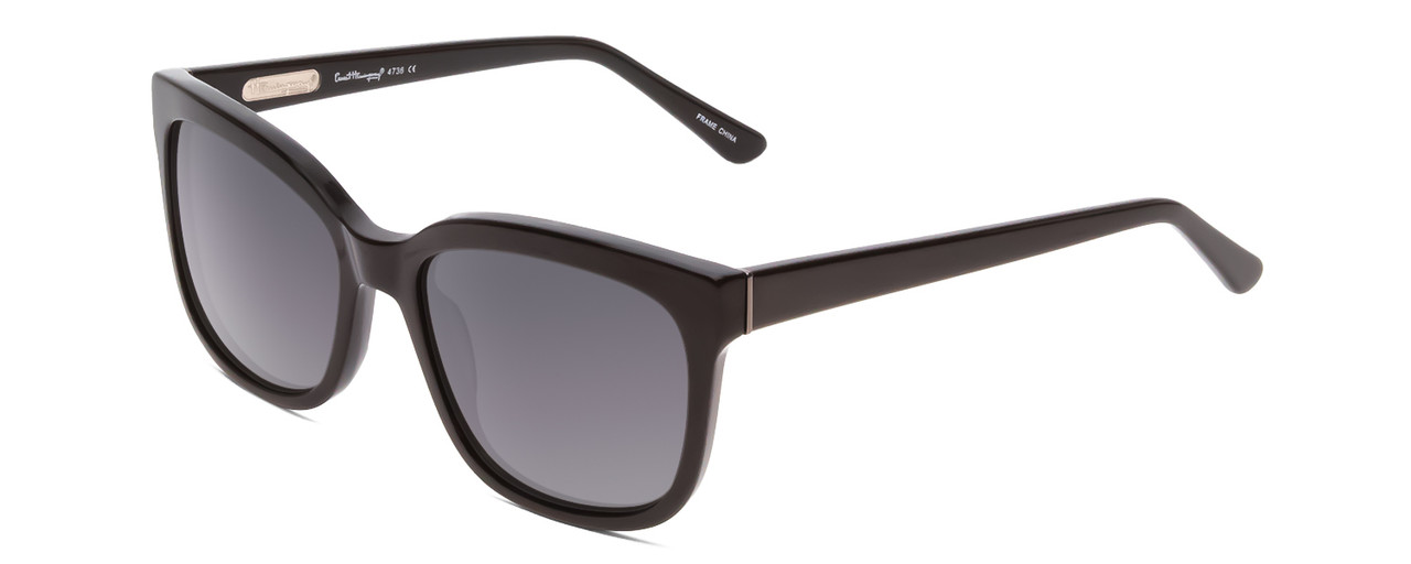 Profile View of Ernest Hemingway H4736 Unisex Cateye Designer Sunglasses in Black&Blue/Grey 53mm