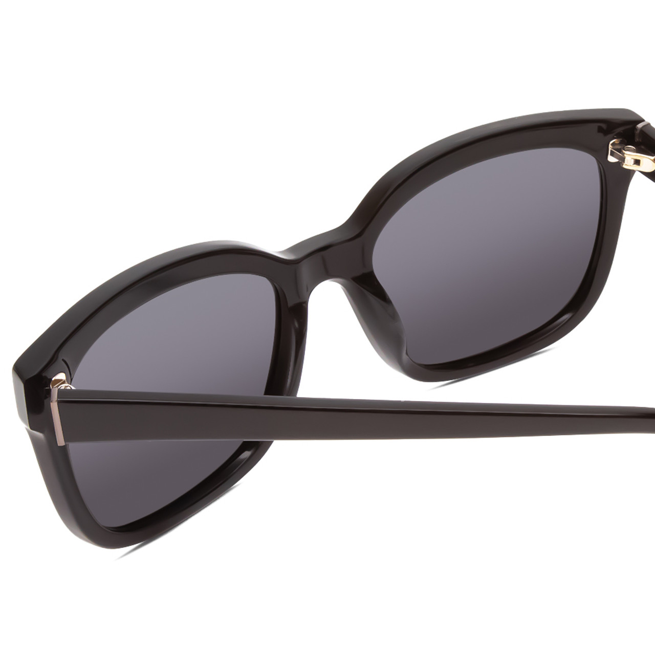 Close Up View of Ernest Hemingway H4736 Unisex Cateye Designer Sunglasses in Black&Blue/Grey 53mm