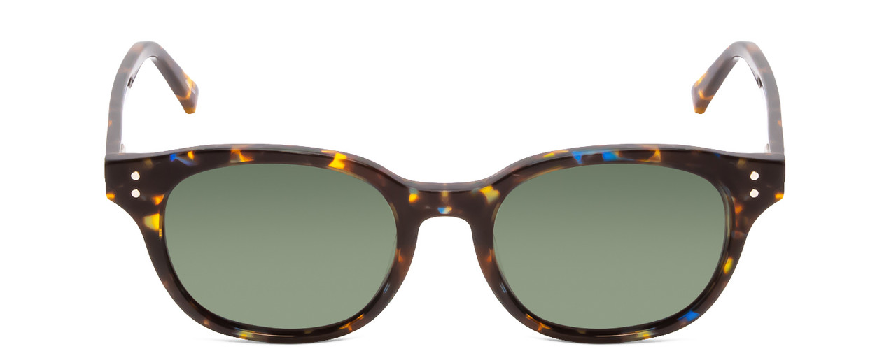 Front View of Ernest Hemingway H4739 Unisex Cateye Sunglasses in Blue Gold Tortoise&Green 53mm